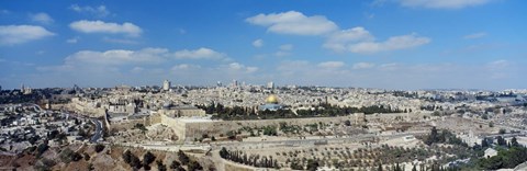 Framed Ariel View Of The Western Wall, Jerusalem, Israel Print