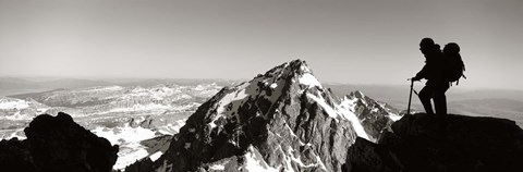 Framed Hiker, Grand Teton Park, Wyoming, USA Print