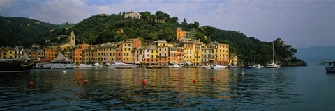 Framed Town at the waterfront, Portofino, Italy Print