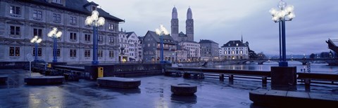 Framed Evening, Zurich, Switzerland Print