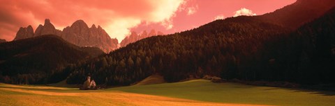 Framed Small Church Dolomite Region Italy Print