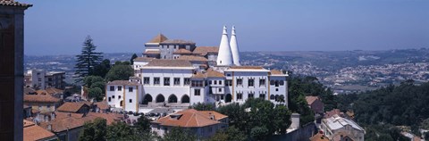 Framed Palace in a city, Palacio Nacional De Sintra, Sintra, Lisbon, Portugal Print