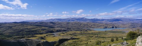 Framed Clouds over a mountain range, Torres Del Paine National Park, Patagonia, Chile Print