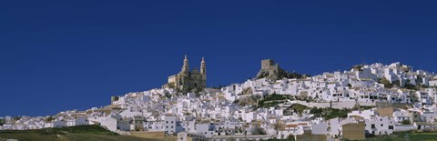 Framed Low angle view of a town, Olvera, One of the White Villages of Andalucia, Cadiz Province, Spain Print