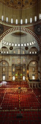 Framed Interiors of a mosque, Suleymanie Mosque, Istanbul, Turkey Print