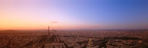 Framed Aerial View, Paris, France Print