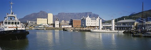 Framed Boats Docked At A Harbor, Cape Town, South Africa Print