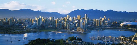 Framed Skyscrapers at the waterfront, Vancouver, British Columbia, Canada Print
