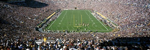 Framed Aerial view of a football stadium, Notre Dame Stadium, Notre Dame, Indiana, USA Print