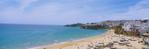 Framed High angle view of the beach, Albufeira, Faro, Algarve, Portugal Print