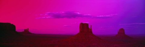 Framed Rock Formations with Pink Sky, Monument Valley, Arizona, USA Print