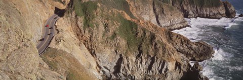 Framed USA, California, Big Sur, Pacific Coast Highway 1, High angle view of freeway Print