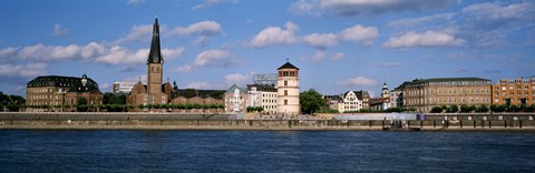 Framed Rhine River, Dusseldorf, Germany Print