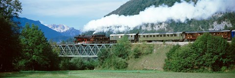 Framed Train on a bridge, Bohinjska Bistrica, Slovenia Print