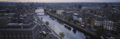 Framed High angle view of a city, Dublin, Leinster Province, Republic of Ireland Print