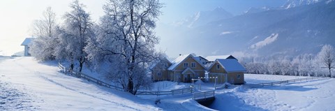 Framed Winter Farm Austria Print