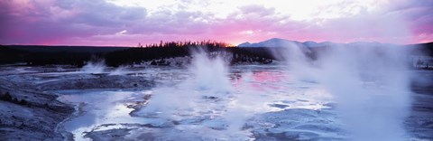 Framed Sunset, Norris Geyser Basin, Wyoming, USA Print