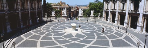 Framed High angle view of a town square, Piazza del Campidoglio, Rome, Lazio, Italy Print
