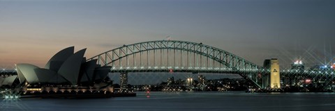 Framed Opera House &amp; Harbor Bridge Sydney Australia Print