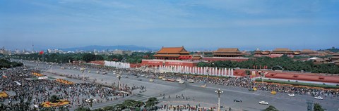 Framed Aerial view of Tiananmen Square Beijing China Print