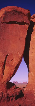 Framed Natural arch at a desert, Teardrop Arch, Monument Valley Tribal Park, Monument Valley, Utah, USA Print