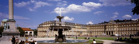 Framed Fountain in front of a palace, Schlossplatz, Stuttgart, Germany Print