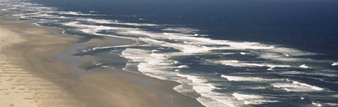 Framed Waves on the beach, Florence, Lane County, Oregon, USA Print