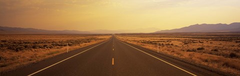 Framed Desert Highway, Nevada, USA Print