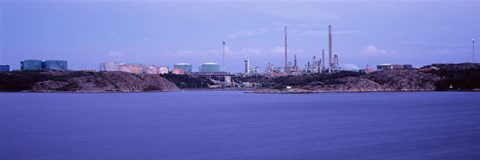 Framed Oil refinery at the coast, Lysekil, Bohuslan, Sweden Print