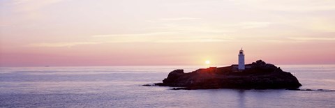Framed Sunset, Godrevy Lighthouse, Cornwall, England, United Kingdom Print