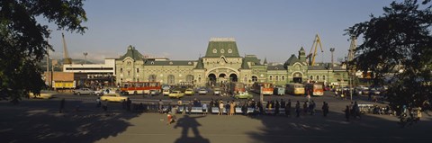 Framed Facade of a railroad station, Vladivostok, Primorsky Krai, Russia Print