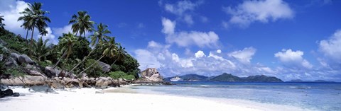 Framed Beach on La Digue Island Seychelles Print