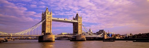 Framed Tower Bridge London England with Purple Sky Print