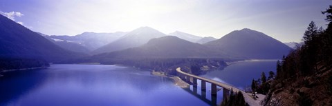 Framed Bridge Sylvenstein Lake Germany Print