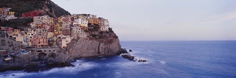 Framed Town on a hillside, Manarola, Riomaggiore, Cinque Terre, Liguria, Italy Print