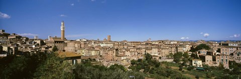 Framed Buildings in a city, Torre Del Mangia, Siena, Tuscany, Italy Print