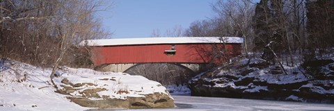 Framed Narrows Covered Bridge Turkey Run State Park IN USA Print