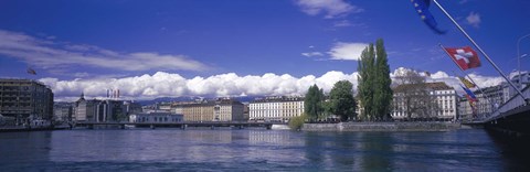 Framed Rhone River Geneva Switzerland Print