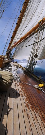 Framed Close-up of a sailboat deck Print