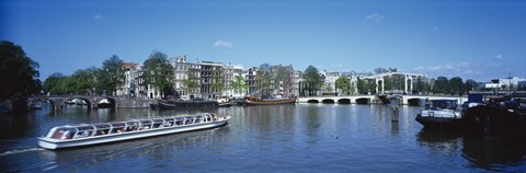Framed High angle view of a ferry in a lake, Amsterdam, Netherlands Print