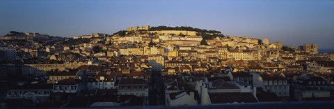 Framed High Angle View Of Buildings In A City, Lisbon, Portugal Print
