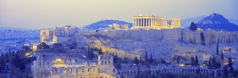 Framed Acropolis at Dusk Print