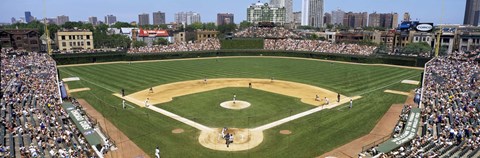 Framed Cubs playing in Wrigely Field, USA, Illinois, Chicago Print