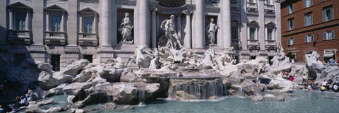 Framed Fountain in front of a building, Trevi Fountain, Rome, Italy Print