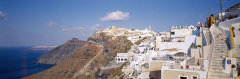 Framed City on a cliff, Santorini, Cyclades Islands, Greece Print