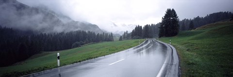Framed Wet highway passing through a forest, Austria Print