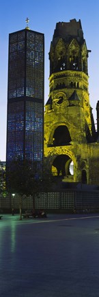 Framed Tower of a church, Kaiser Wilhelm Memorial Church, Berlin, Germany Print