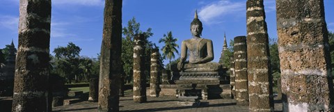 Framed Temple, Wat Mahathat, Sukhothai, Thailand Print