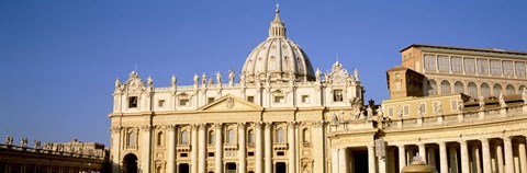 Framed Facade of a basilica, St. Peter&#39;s Basilica, St. Peter&#39;s Square, Vatican City, Rome, Lazio, Italy Print