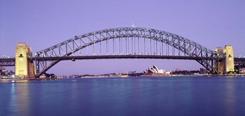 Framed Bridge across a sea, Sydney Harbor Bridge, Sydney, New South Wales, Australia Print